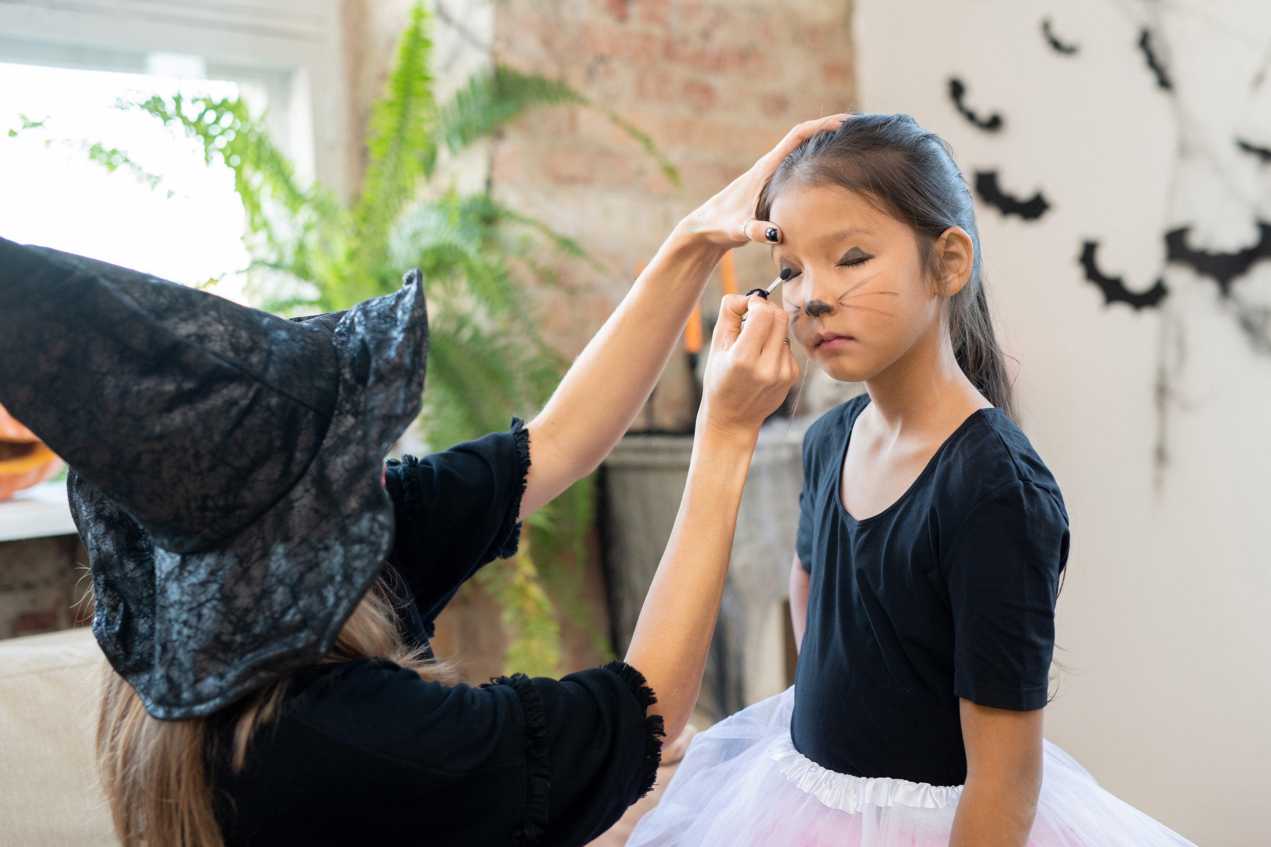 fancy dress makeup being applied
