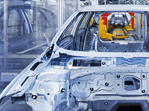 car body in production line